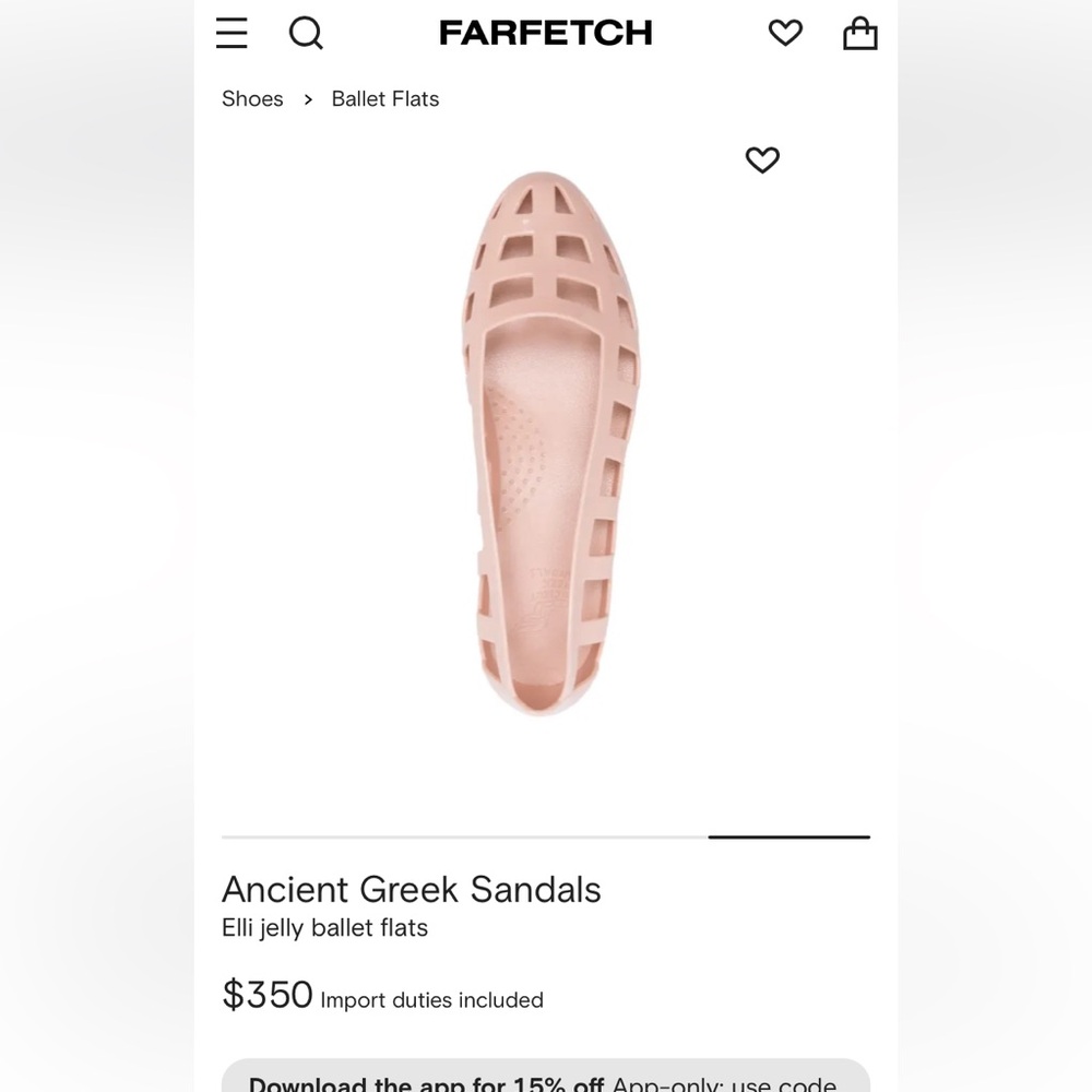 Ancient Greek Sandals Elli Blush Jelly Flats - Picture 3 of 14